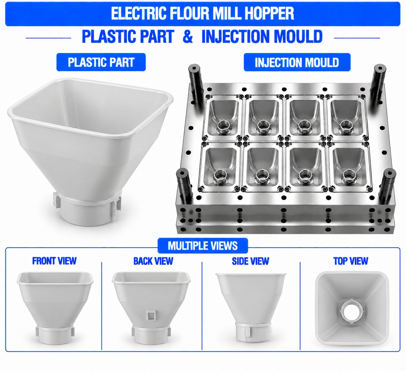 Electric Flour Mill Plastic Hopper Mould and Moulding Service